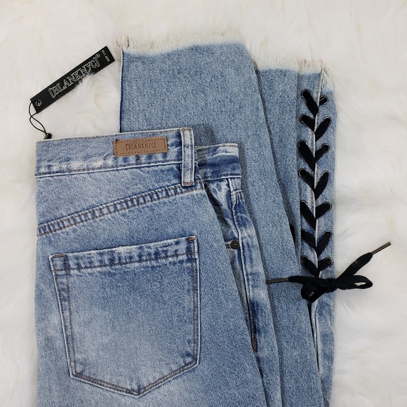 [BLANKNYC] High Rise Tapered Jeans Black Laces NWT - Picture 4 of 8